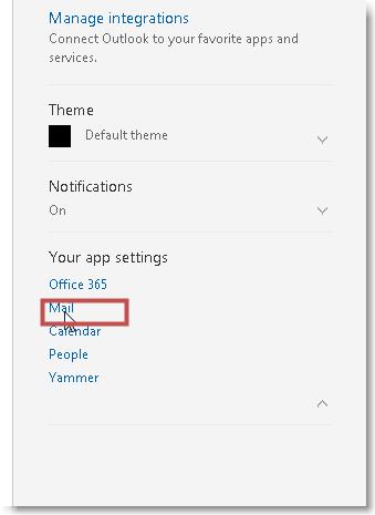 [Pick 'mail' from the list under 'Your App Settings']
