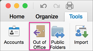 how to set out of office on mac mail